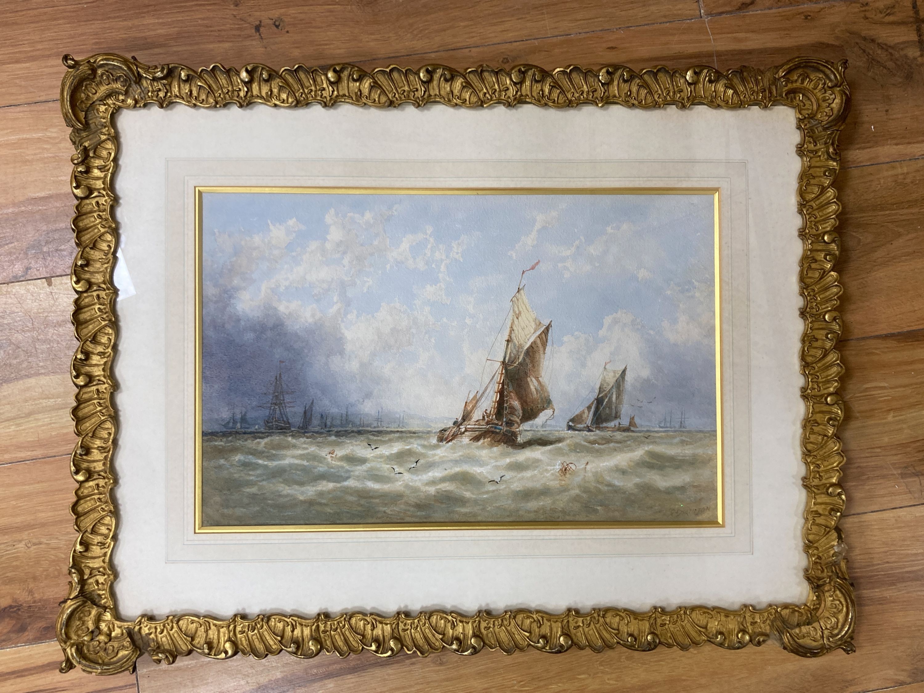 George Stainton (fl.1860-1890), watercolour, ‘A Fresh Breeze’, signed, 29 x 46cm.